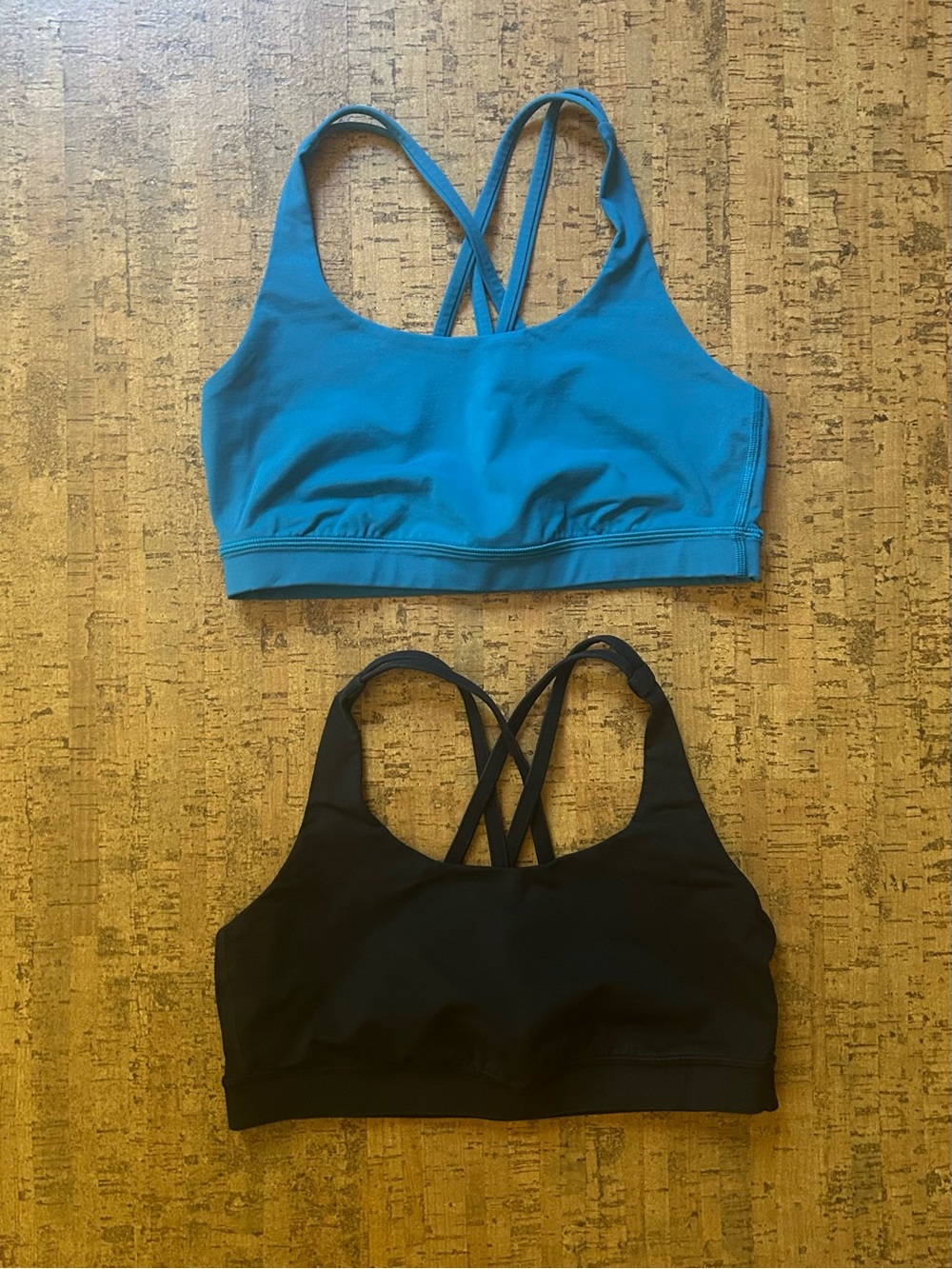 Lululemon Energy Bra Bundle- Blue and Black Size 8